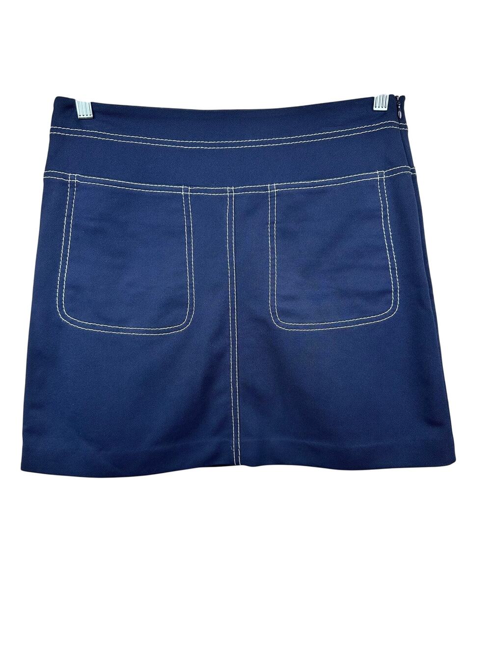 Tory Burch Sport Skirt Knit Performance Mini Pockets Navy Lg Golf Tennis Resort